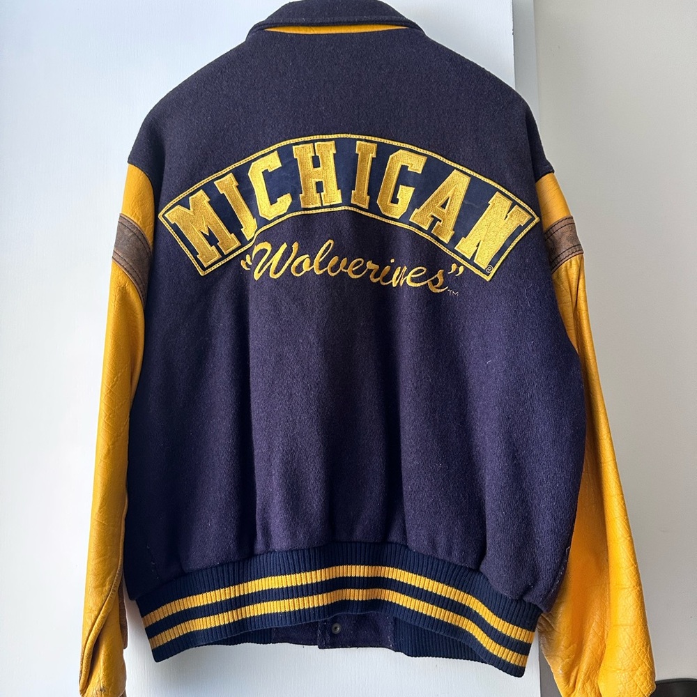 Wolverine Navy and Yellow Emblem Jacket